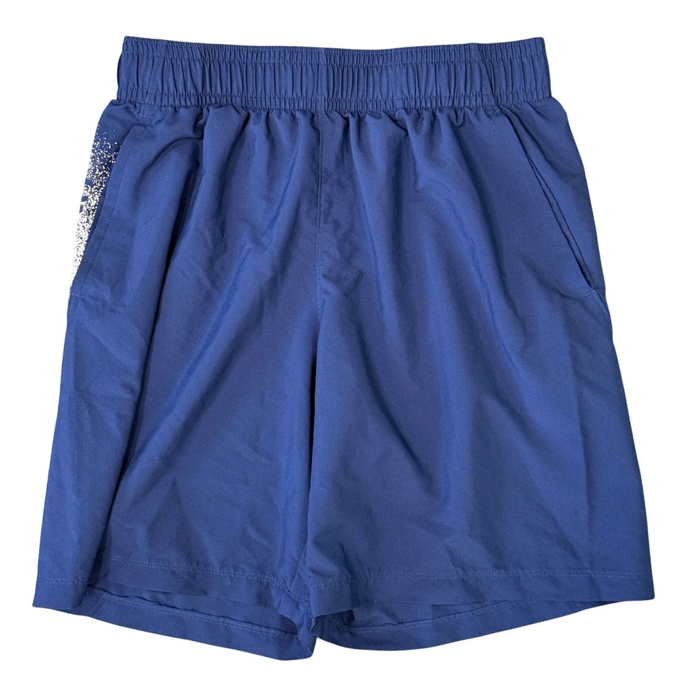 Under Armour Mens Athletic Shorts Blue Graphic Loose‎ Fit Medium 8.5" Inseam